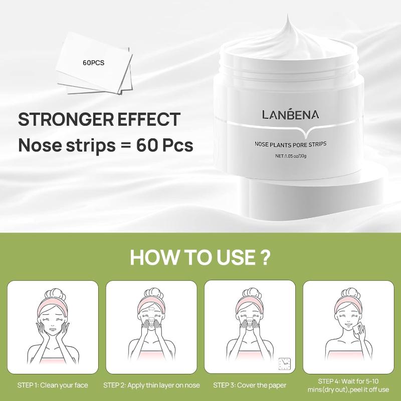 LANBENA Blackhead Mask With 60 Pcs Strips